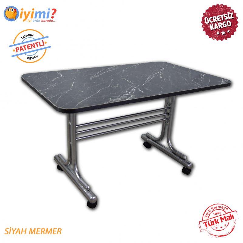 Mermer Desen Tekerlekli Orta Sehpa Metal Ayaklı Masa 60x100 SİYAH MERMER Mermer Desen Tekerlekli Orta Sehpa Metal Ayaklı Masa 60x100 SİYAH MERMER