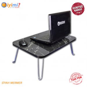 Laptop Tablet Bilgisayar Sehpası Masası Yatak Servis Kahvaltı Beyaz Mermer