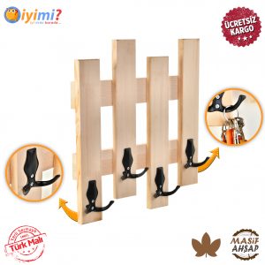 Ahşap Ladin Duvar Askısı Portmanto Elbise Askılığı
